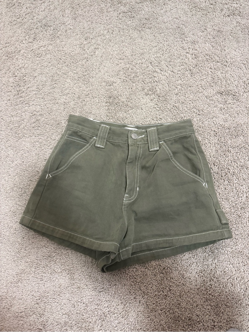 PacSun High-Rise Olive Green Women's Shorts